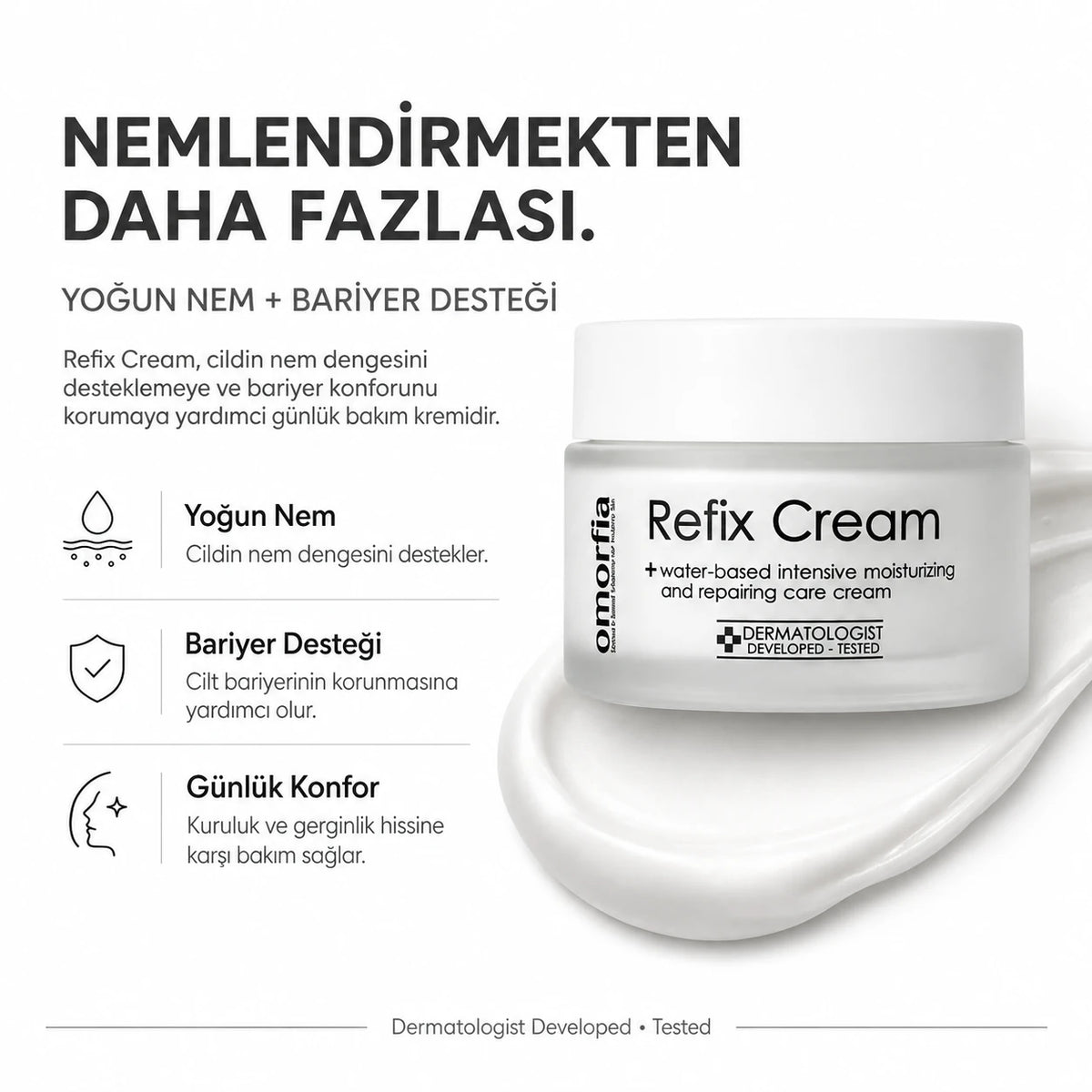 Refix Cream nem ve bariyer desteği özellikleri