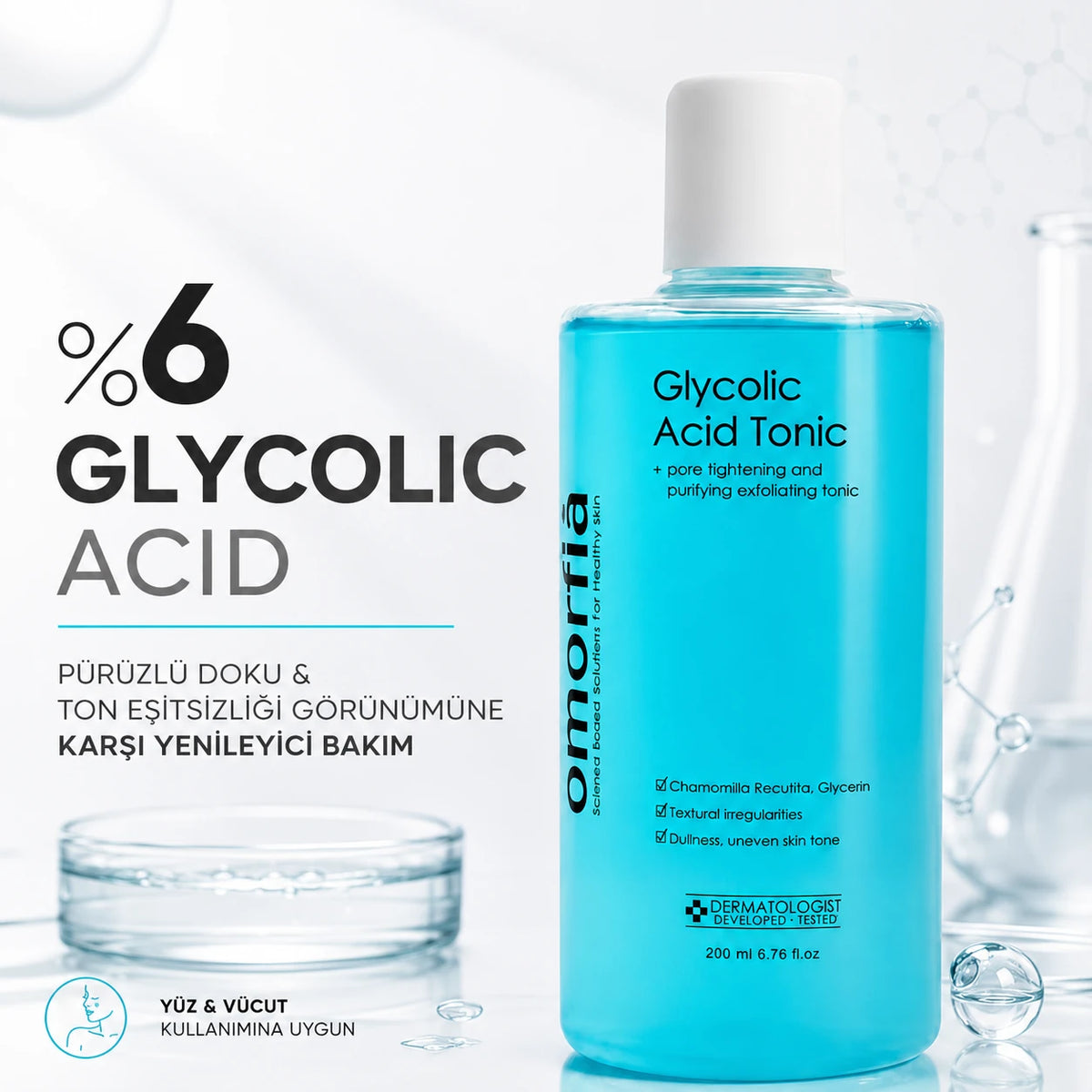 %6 glikolik asit içeren Glycolic Acid Tonic şişesi