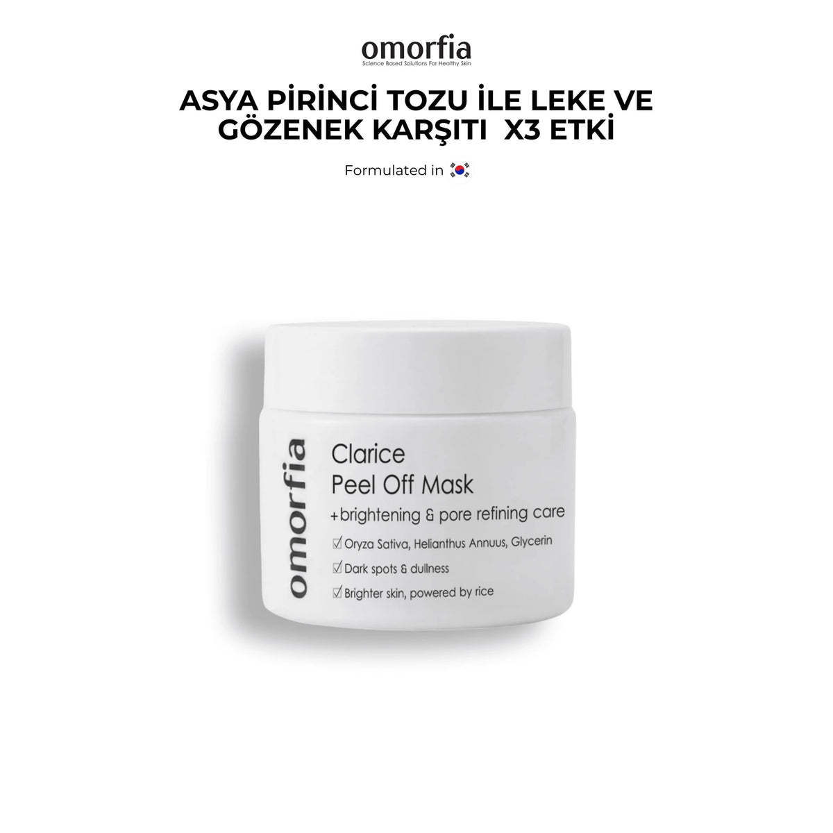 Omorfia Clarice Mask 100 ml pirinç tozu içeren yüz maskesi