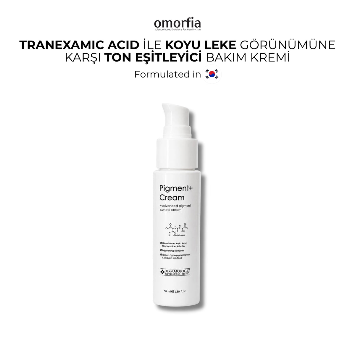 Omorfia Pigment+ Cream tranexamic acid içeren leke görünümü bakım kremi
