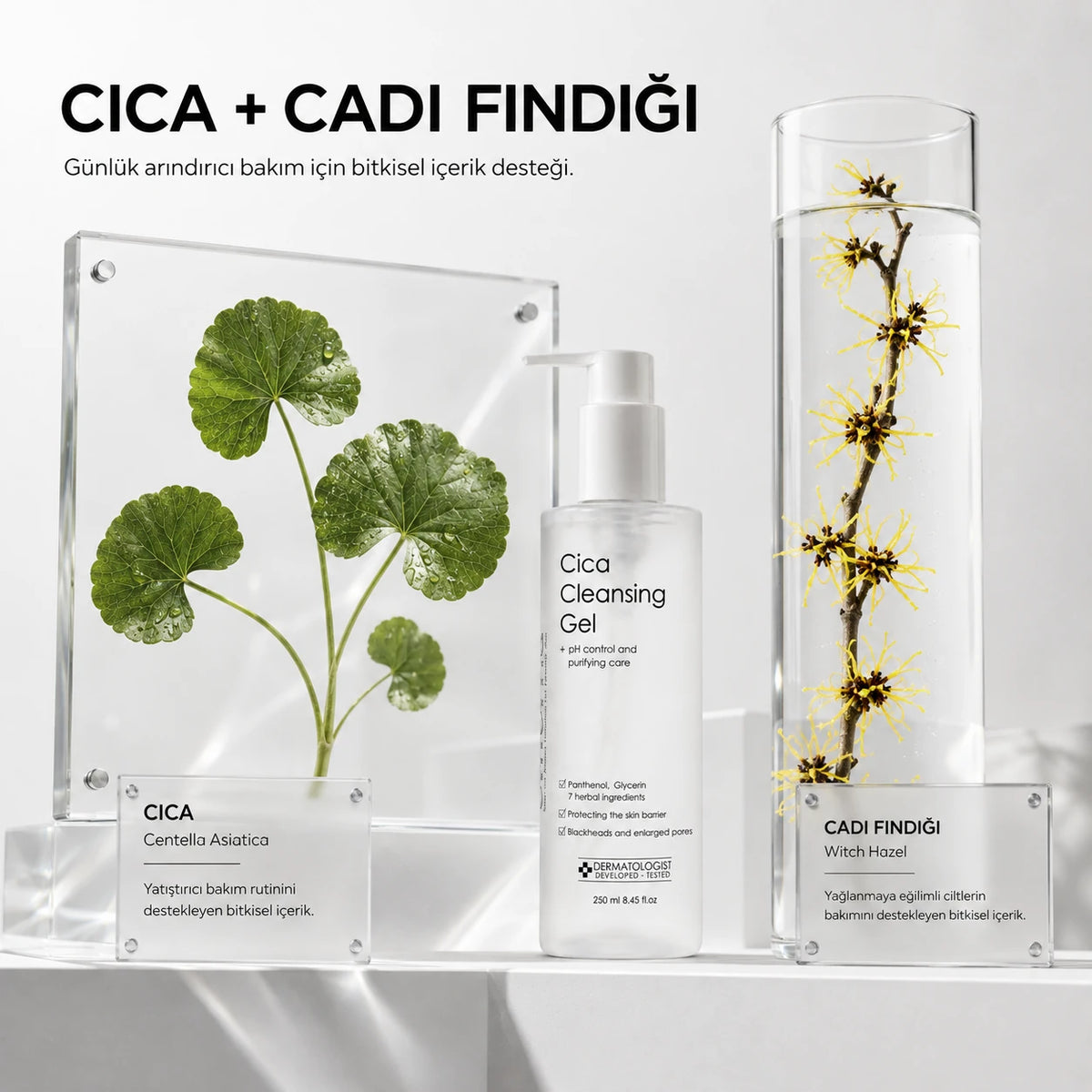 Centella asiatica ve cadı fındığı bitkileriyle Cica Cleansing Gel
